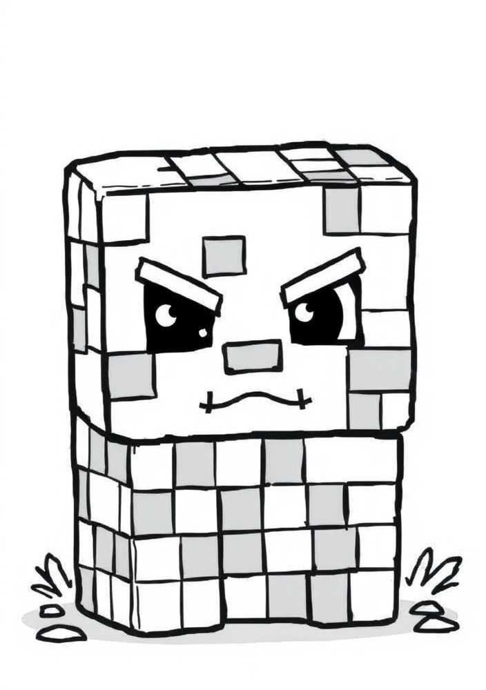 Desenho de Creeper do Minecraft para colorir
