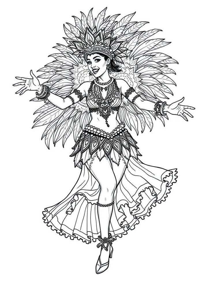 Desenho de Dançarino de Samba para colorir