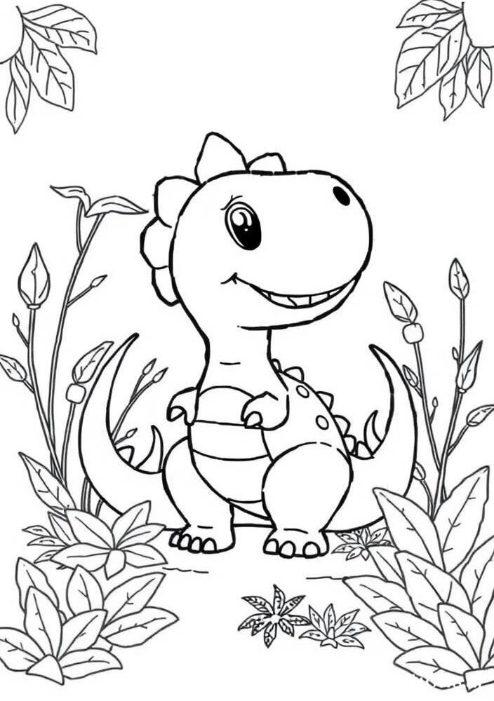 Desenho de Dinossauro Amigável para colorir