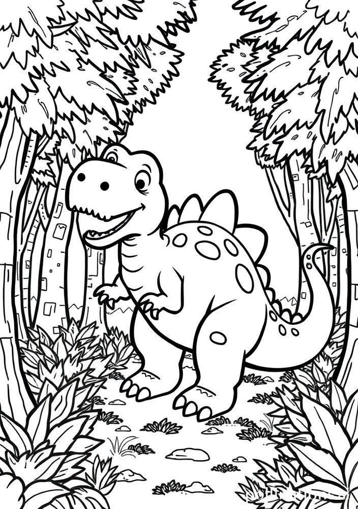 Desenho de Dinossauro Brincalhão para Colorir