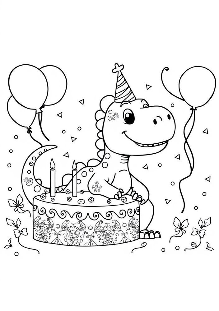 Desenho de Dinossauro Comemorações