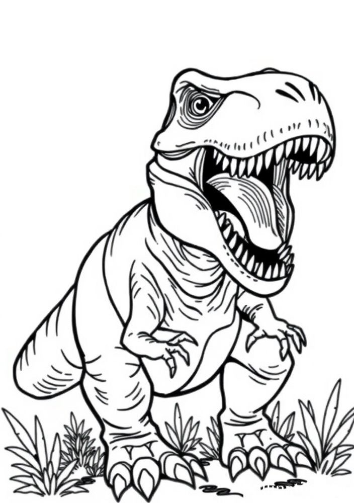 Desenho de Dinossauro Tiranossauro Rex para Colorir