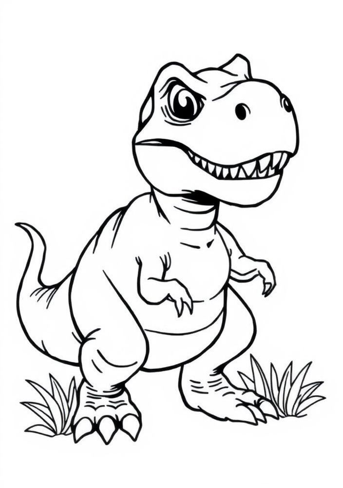 Desenho de Dinossauro Tiranossauro Rex para colorir