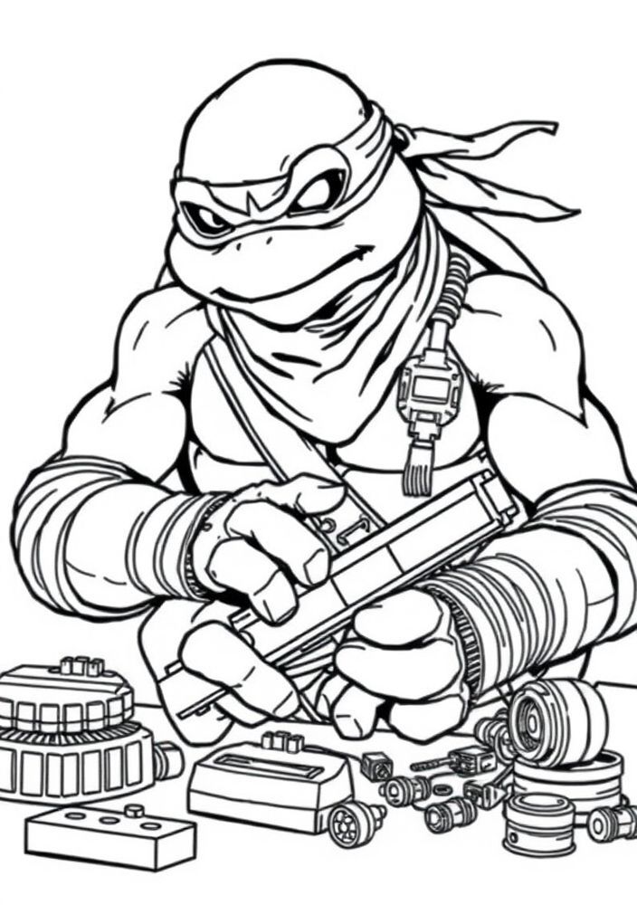 Desenho de Donatello das Tartarugas Ninjas para colorir