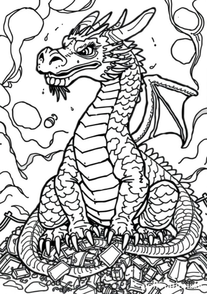 Desenho de Dragão Antigo para colorir