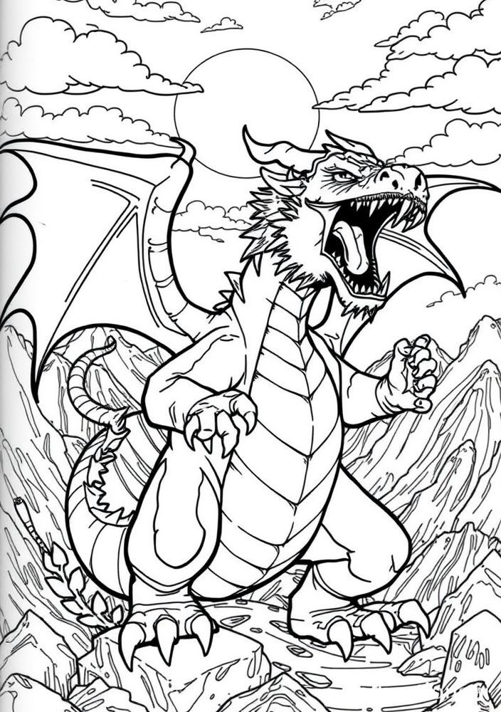 Desenho de Dragão Estrondoso para colorir