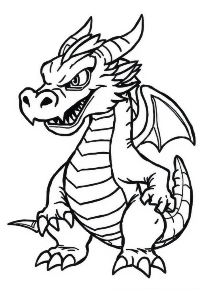 Desenho de Dragão Feroz para colorir