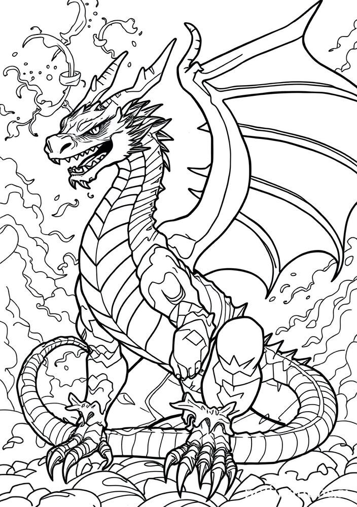Desenho de Dragão Lendário para colorir