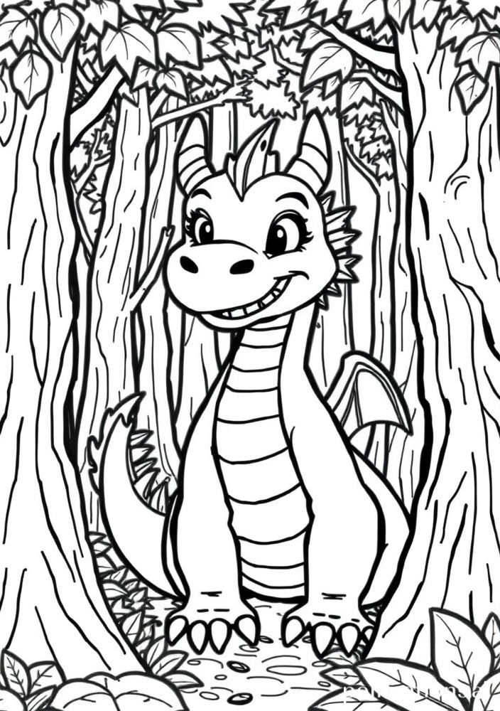 Desenho de Dragão da Floresta para colorir