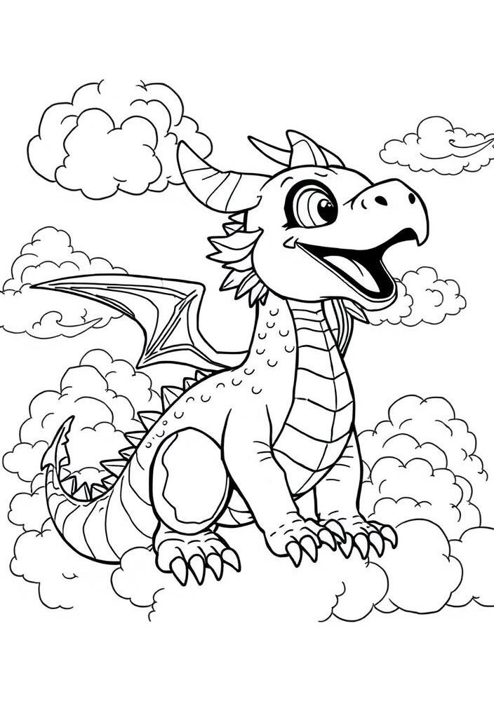 Desenho de Dragão de Ar para colorir