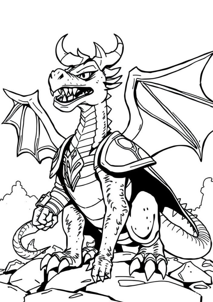 Desenho de Dragão de Carroceria para colorir