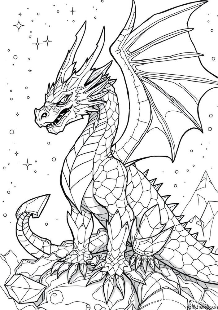 Desenho de Dragão de Cristal para colorir