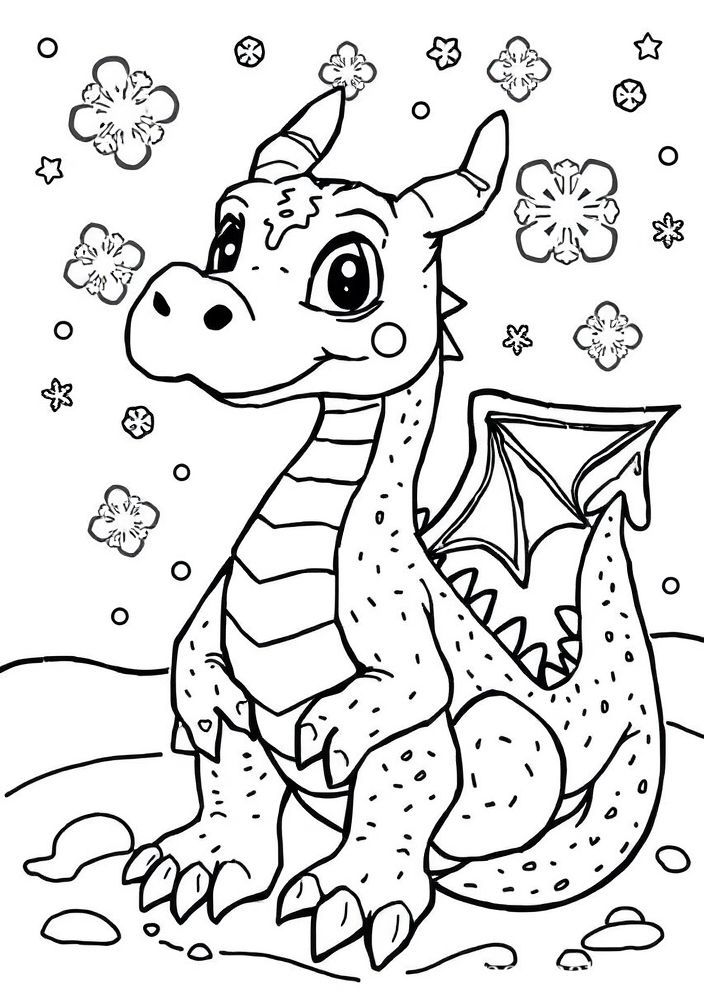 Desenho de Dragão de Gelo para colorir