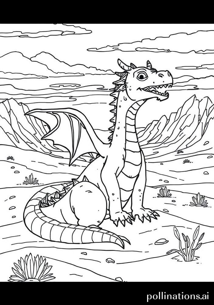 Desenho de Dragão do Deserto para colorir
