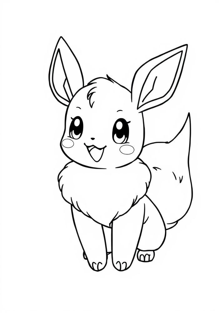 Desenho de Eevee feliz para colorir