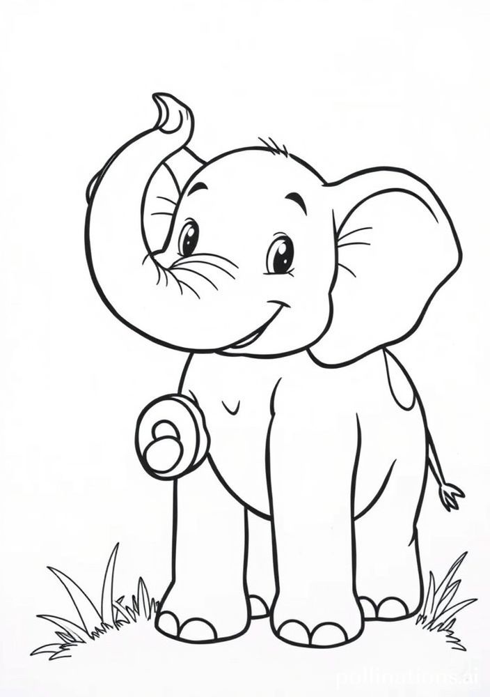 Desenho de Elefante Brincalhão para colorir