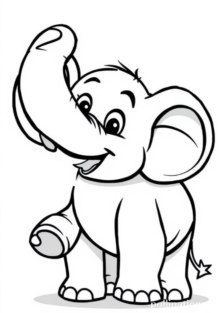 Desenho de Elefante Brincalhão para colorir
