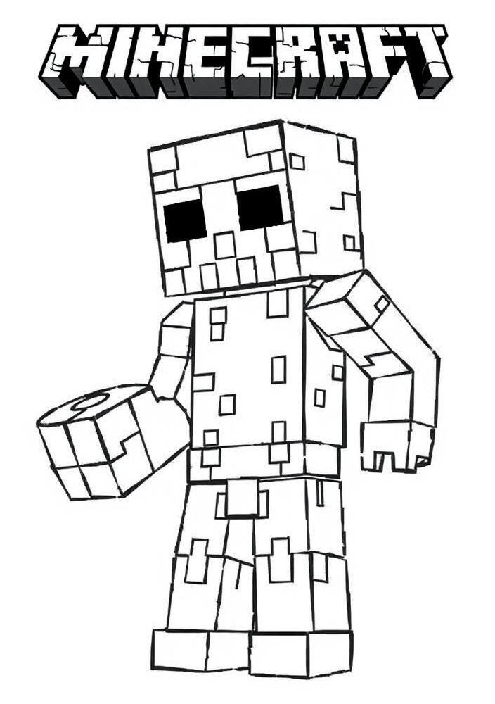 Desenho de Enderman do Minecraft para colorir