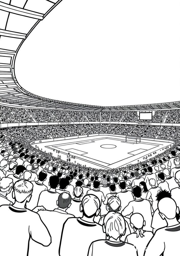 Desenho de Estádio Lotado para colorir