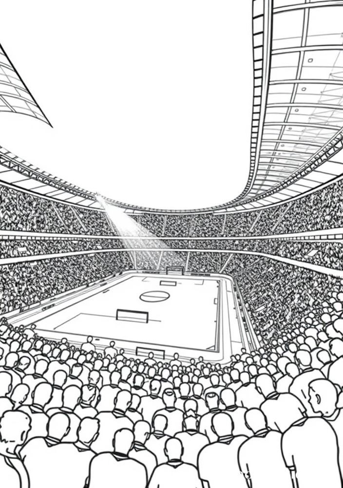 Desenho de Estádio de Futebol para Colorir