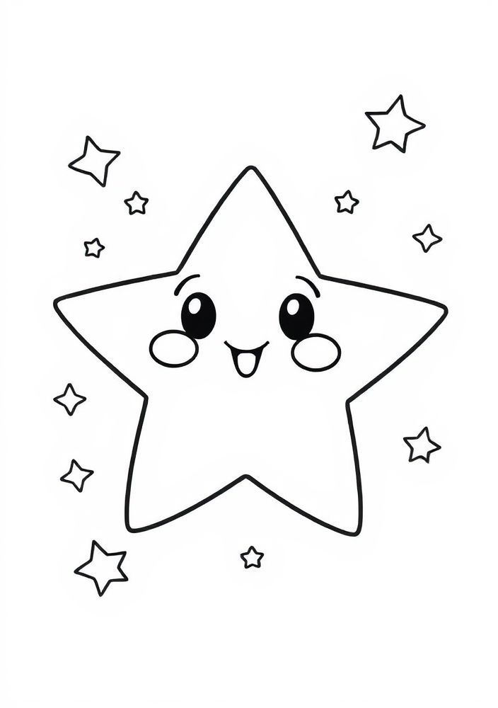 Desenho de Estrelinha Kawaii para colorir