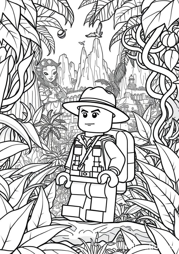 Desenho de Explorador Lego para Colorir