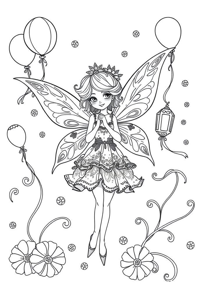 Desenho de Fada do Carnaval para colorir