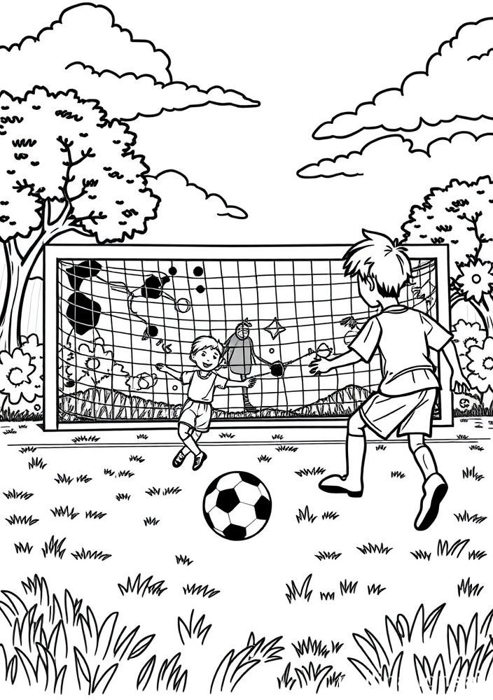 Desenho de Família Praticando Esportes para Colorir