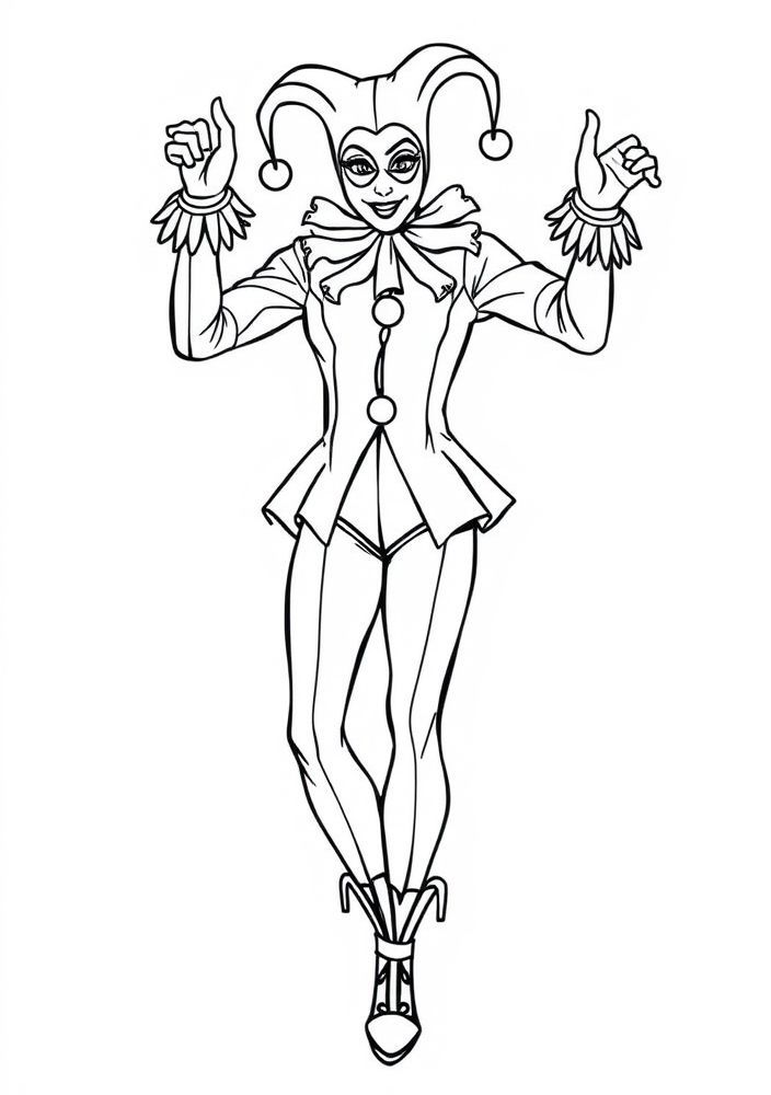 Desenho de Fantasia de Arlequim para colorir