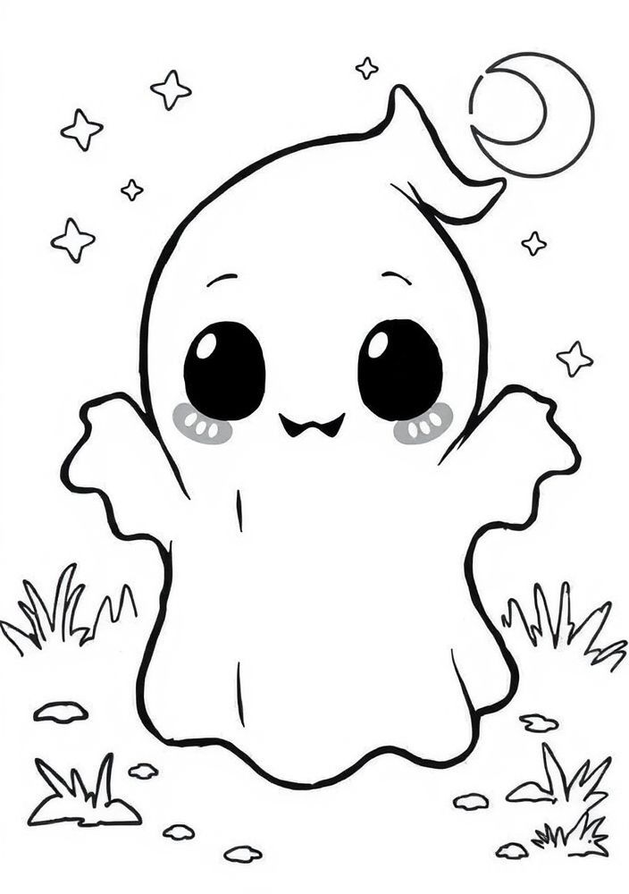 Desenho de Fantasminha divertido para colorir