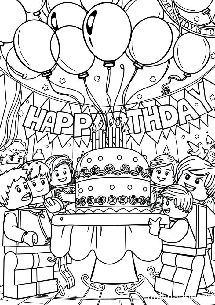 Desenho de Festa Lego para colorir