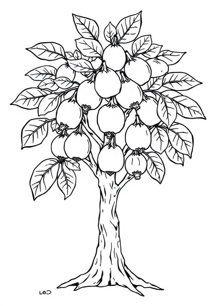 Desenho de Figueira para colorir