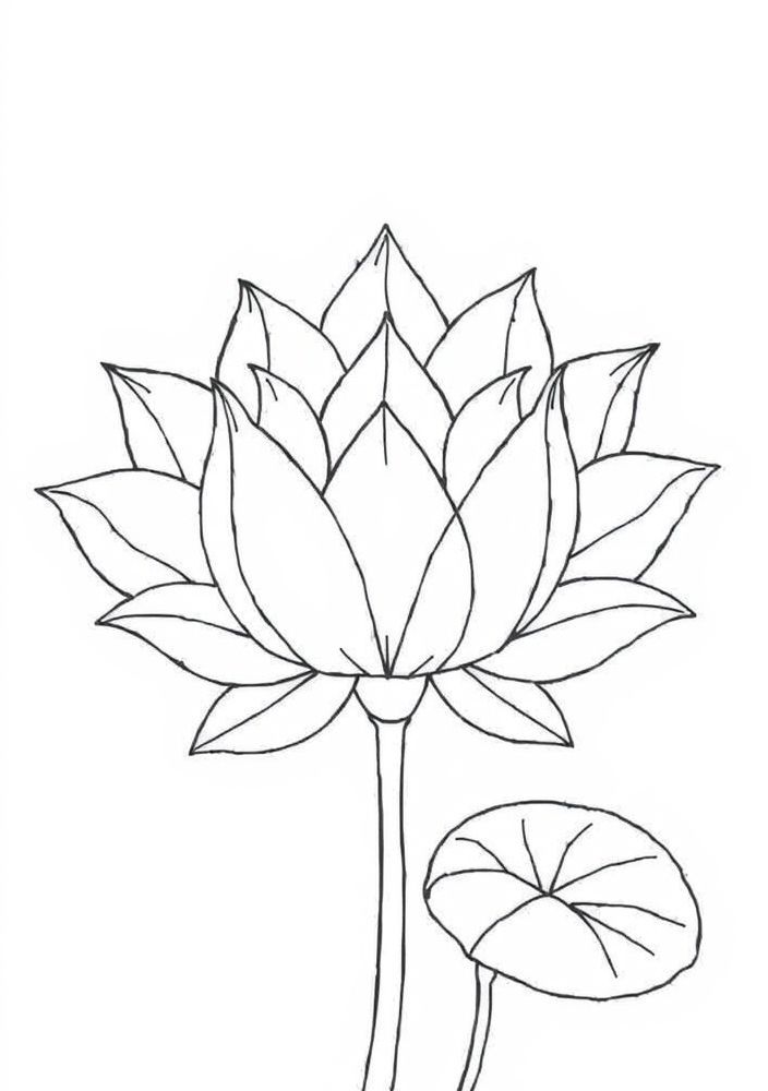 Desenho de Flor de Lótus para colorir