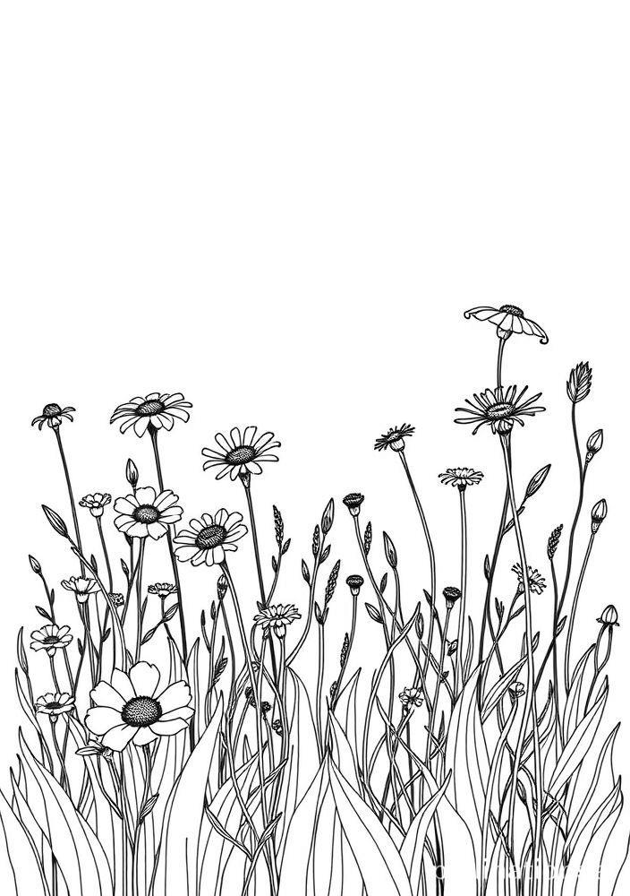 Desenho de Flores Silvestres para colorir