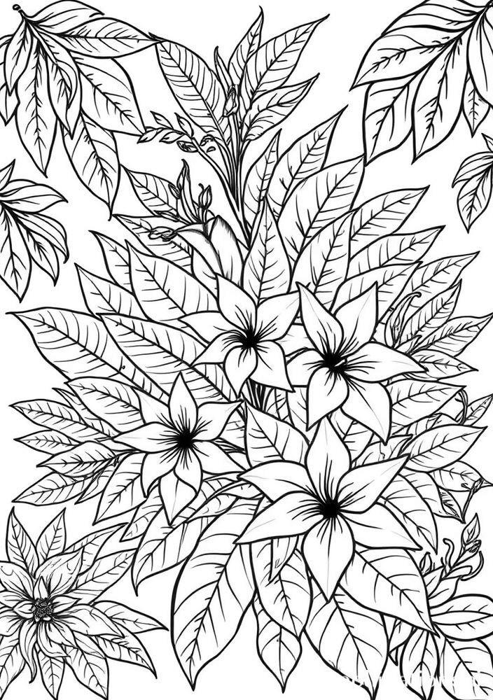 Desenho de Flores Tropicais para colorir