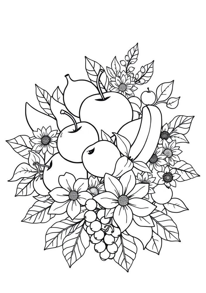 Desenho de Flores de Fruto para colorir