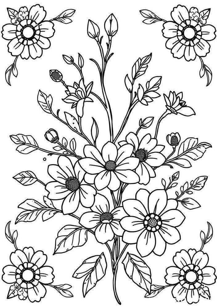Desenho de Flores de Outono para colorir