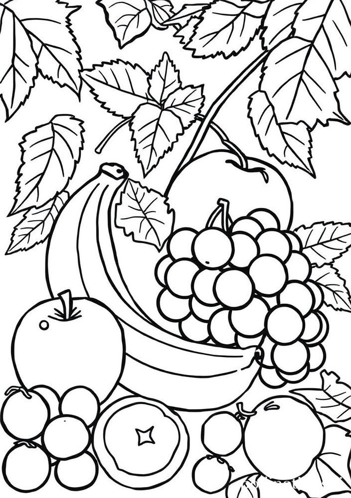 Desenho de Frutas Diversas para Colorir