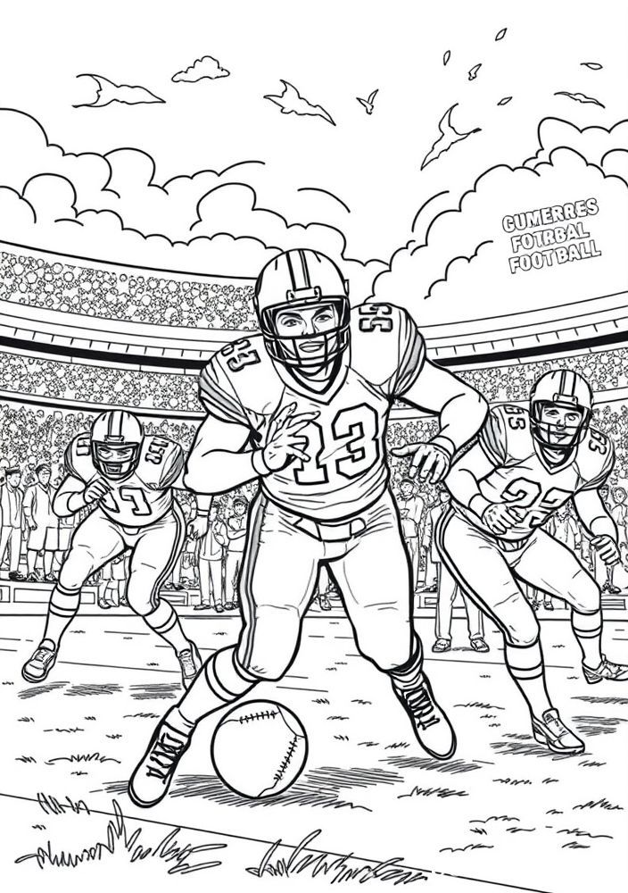 Desenho de Futebol Americano para Colorir