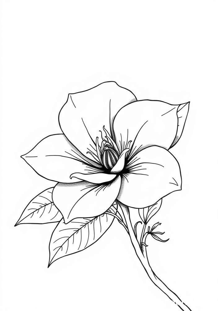 Desenho de Gardênia para Colorir