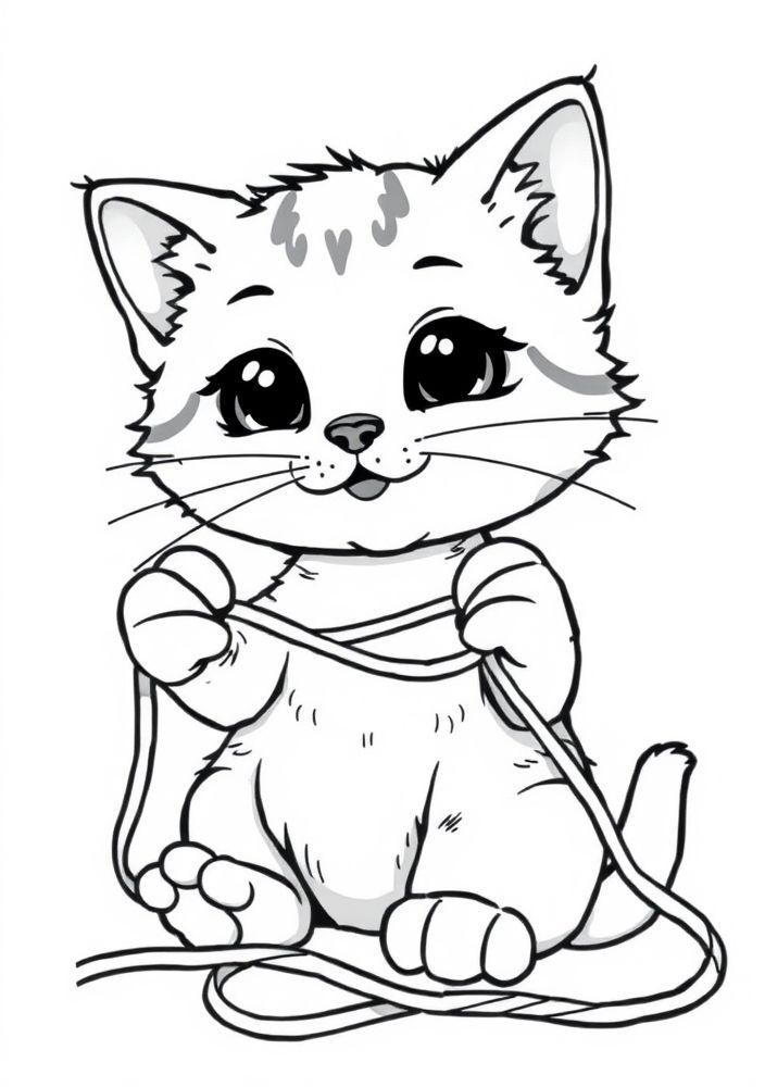 Desenho de Gatinho Fofinho para colorir