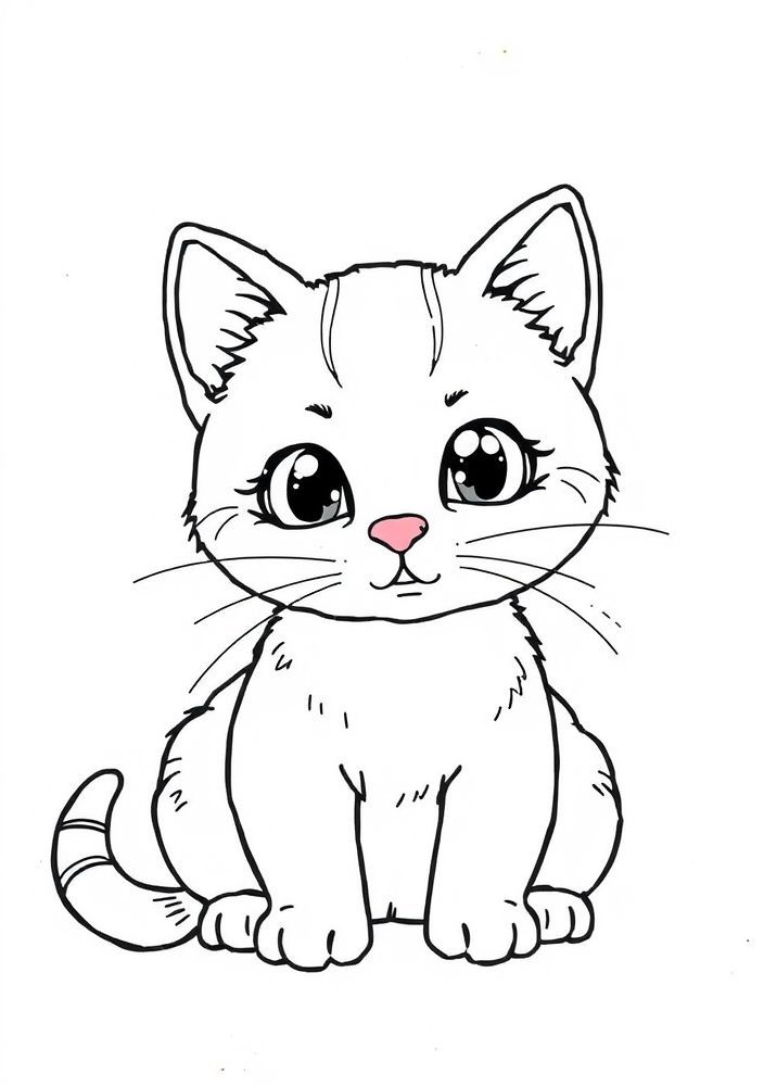 Desenho de Gatinho Fofo para colorir