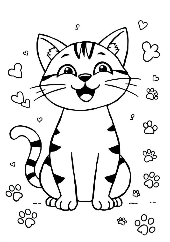 Desenho de Gato Brincalhão para Colorir