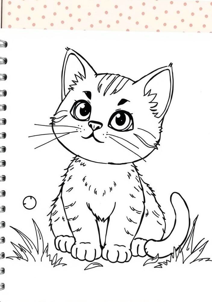 Desenho de Gato Fofo para colorir
