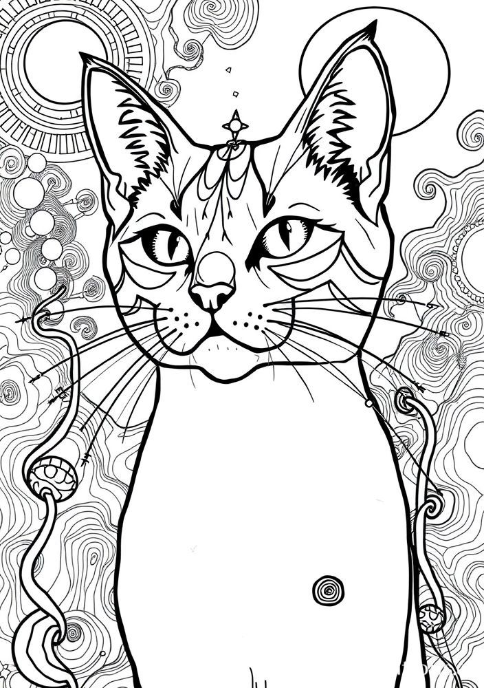 Desenho de Gato de Salvador Dali para colorir