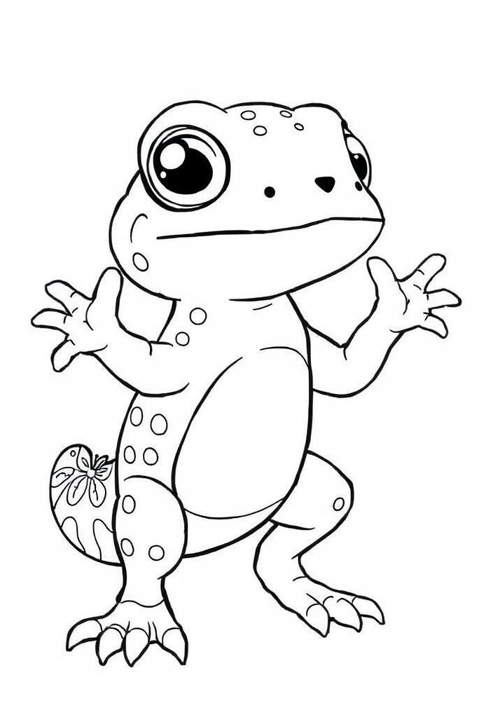 Desenho de Gekko em ação para colorir