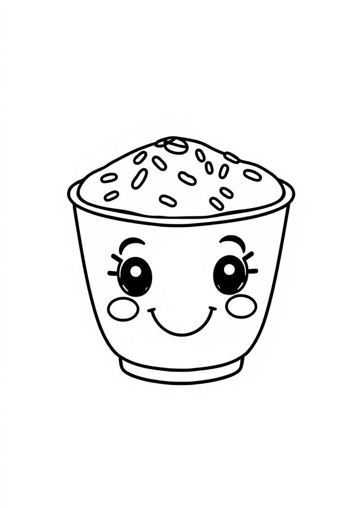 Desenho de Gelatina Kawaii para colorir
