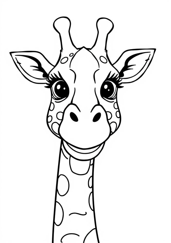 Desenho de Girafa Alegre para colorir