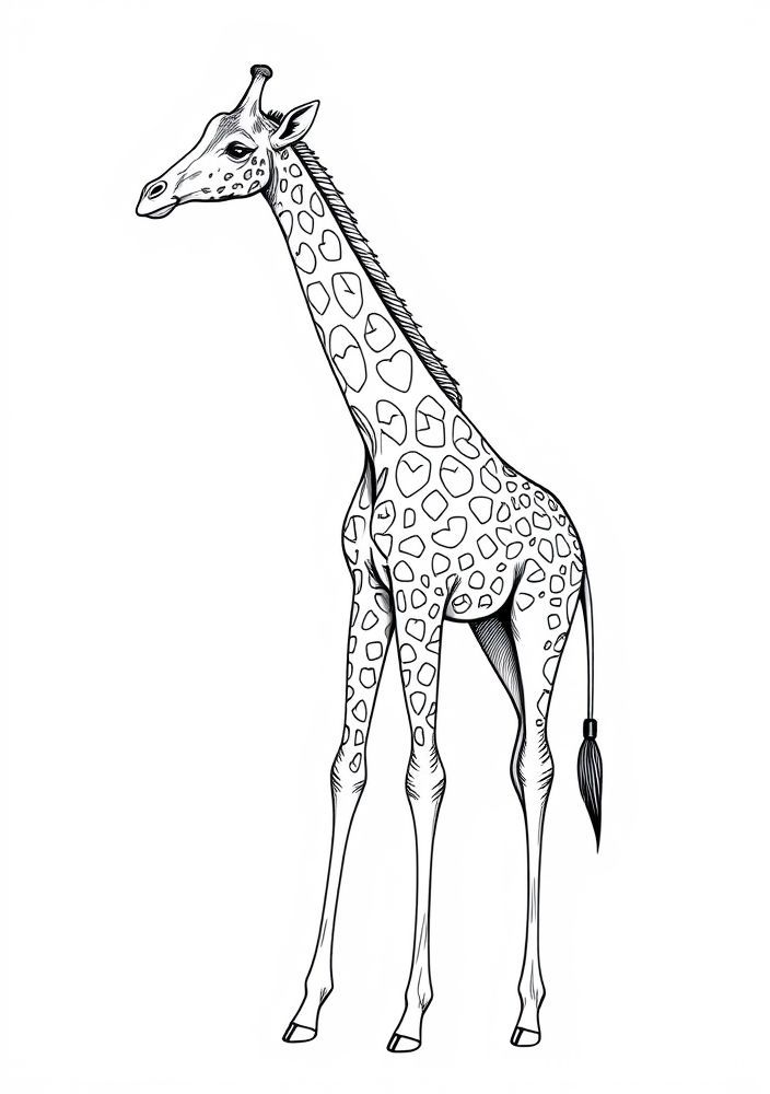 Desenho de Giraffa Elegante para Colorir