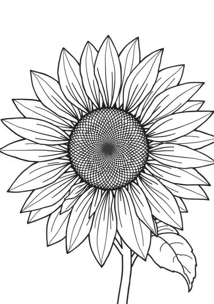 Desenho de Girassol para colorir